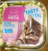 Полнорационный корм для кошек паштет Tasty Vital с лососем