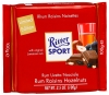 Шоколад Ritter Sport молочный с ямайским ромом, изюмом и дробленым фундуком