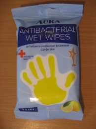 Антибактериальные влажные салфетки Aura Antibacterial Wet Wipes Lemon С лимоном
