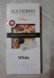 Белый шоколад с миндалем, клюквой и клубникой «Bucheron»