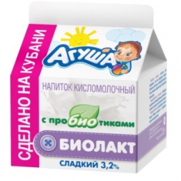 Напиток кисломолочный Агуша Биолакт с пробиотиками сладкий 3,2%