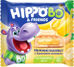 Бисквитное пирожное HIPPO BO & friends с банановой начинкой
