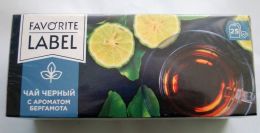 Чай черный байховый с ароматом бергамота "Favorite Label" в пакетиках
