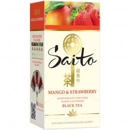 Чай черный в пакетиках Saito Манго и клубника