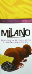 Чернослив в молочном шоколаде "Milano" со вкусом лимона в трюфельной обсыпке