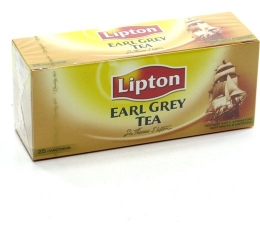 Черный чай Lipton Earl Grey Tea с ароматом бергамота и цитруса, в пакетиках