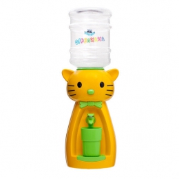 Детский кулер для воды и сока Акваняня "Жёлтая кошка с салатовым"
