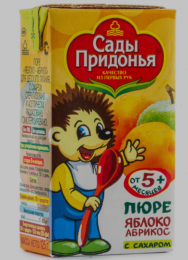 Детское пюре "Сады придонья" яблоко-абрикос с сахаром
