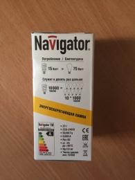 Энергосберегающая лампа Navigator NCL-SH10-15-827-E14