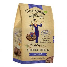 Хлебцы льняные "Специалист Алтайский" Полезный перекус соленые с луком