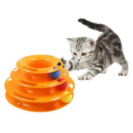 Игрушка для кошек Башня с тремя дисками DCPET