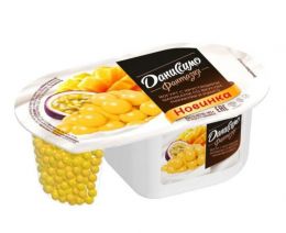 Йогурт Danone "Даниссимо Фантазия" с хрустящими шариками со вкусом маракуйи и манго