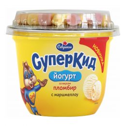 Йогурт Савушкин продукт Суперкид со вкусом «пломбир» с маршмеллоу