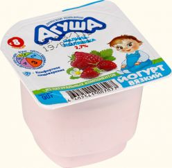 Йогурт вязкий "Агуша" малина-земляника, с 8 месяцев, 2,7%