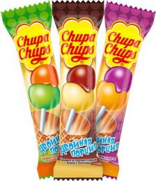 Карамель на палочке со вкусом ванили и шоколада Chupa Chups Двойная порция