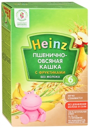 Каша Heinz пшенично-овсяная с фруктиками без молока