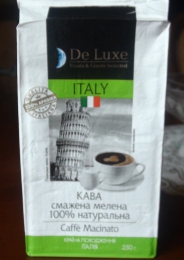 Кофе молотый жареный "De Luxe" Italy Caffe Macinato арабика