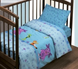 Комплект детского постельного белья в кроватку "Лунтик"