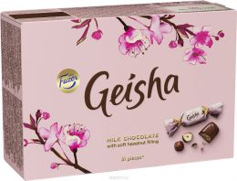 Конфеты из молочного шоколада с нежной начинкой из орехового пралине "Geisha" Fazer