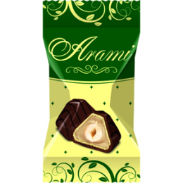 Конфеты в глазури «Arami» с ореховой начинкой и целым фундуком