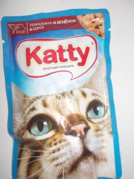 Корм для кошек Katty "Вкусная порция" Говядина и ягнёнок в соусе