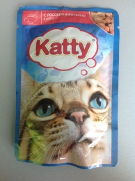 Корм для кошек Katty "С лососем и форелью в соусе"