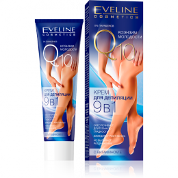 Крем для депиляции 9 в 1 "Eveline" cosmetics Q10 Коэнзим молодости с витамином E