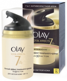 Крем для лица Olay Total Efects с эффектом тонального крема Max Factor