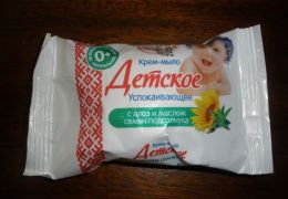 Крем-мыло детское Linom "Успокаивающее",  с алоэ и маслом семян подсолнуха