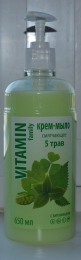 Крем-мыло смягчающее Vitamin family с витаминами "5 трав"