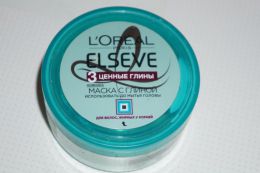 Маска L'Oreal Paris Elseve с глиной "3 ценные глины" для волос, жирных у корней