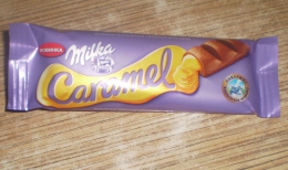 Шоколад Milka Caramel молочный батончик с карамельной начинкой