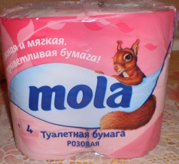 Туалетная бумага Mola розовая