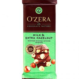 Молочный шоколад с цельным фундуком O'zera, Milk&Extra Hazelnuts