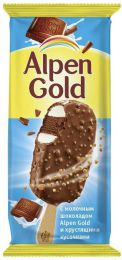 Мороженое "Alpen Gold" Молочное с молочным шоколадом и хрустящими кусочками