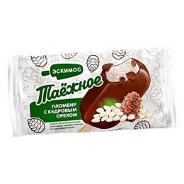 Мороженое пломбир  Таежное с кедровым орехом в шоколадной глазури "Эскимос"