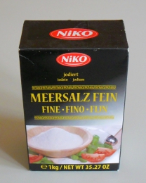 Морская соль йодированная пищевая Niko Meersalz fein