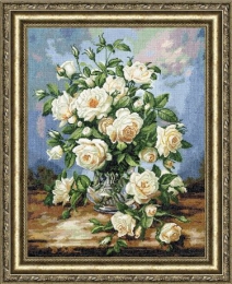 Набор для вышивания Золотое Руно "Букет белых роз", арт. ЛЦ-043