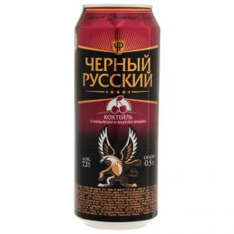 Напиток слабоалкогольный Черный русский Коктейль с коньяком и вкусом вишни