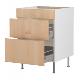 Напольный шкаф с тремя ящиками IKEA Фактум, березовый шпон