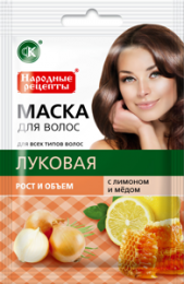Натуральная маска для волос Луковая с медом и лимоном, "Фитокосметик" Народные рецепты