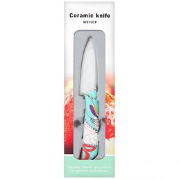 Нож керамический Ceramic Knife с декорированным лезвием и ручкой Чонгкинг Олле Файн Керамик w125cp
