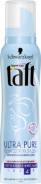 Пена для укладки волос Taft Ultra Pure без силикона и отдушек