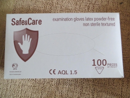 Перчатки диагностические латексные неопудренные текстурированные Safe& Care Top Glove