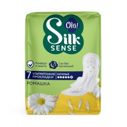 Прокладки ночные Ola! Silk Sense Ultra Night ультратонкие c ароматом ромашки