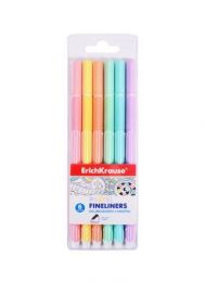 Ручки капиллярные 6 цветов Pastel, 0,4мм Erich Krause