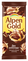 Шоколад Alpen Gold "Два шоколада" Темный и белый