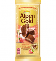 Шоколад Alpen Gold молочный со вкусом игристого вина и клубники