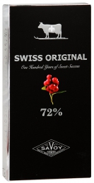 Шоколад горький Savoy Swiss Original 72% с клюквой