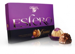 Шоколадные конфеты "Esfero" Crema с цельным фундуком в молочном шоколаде